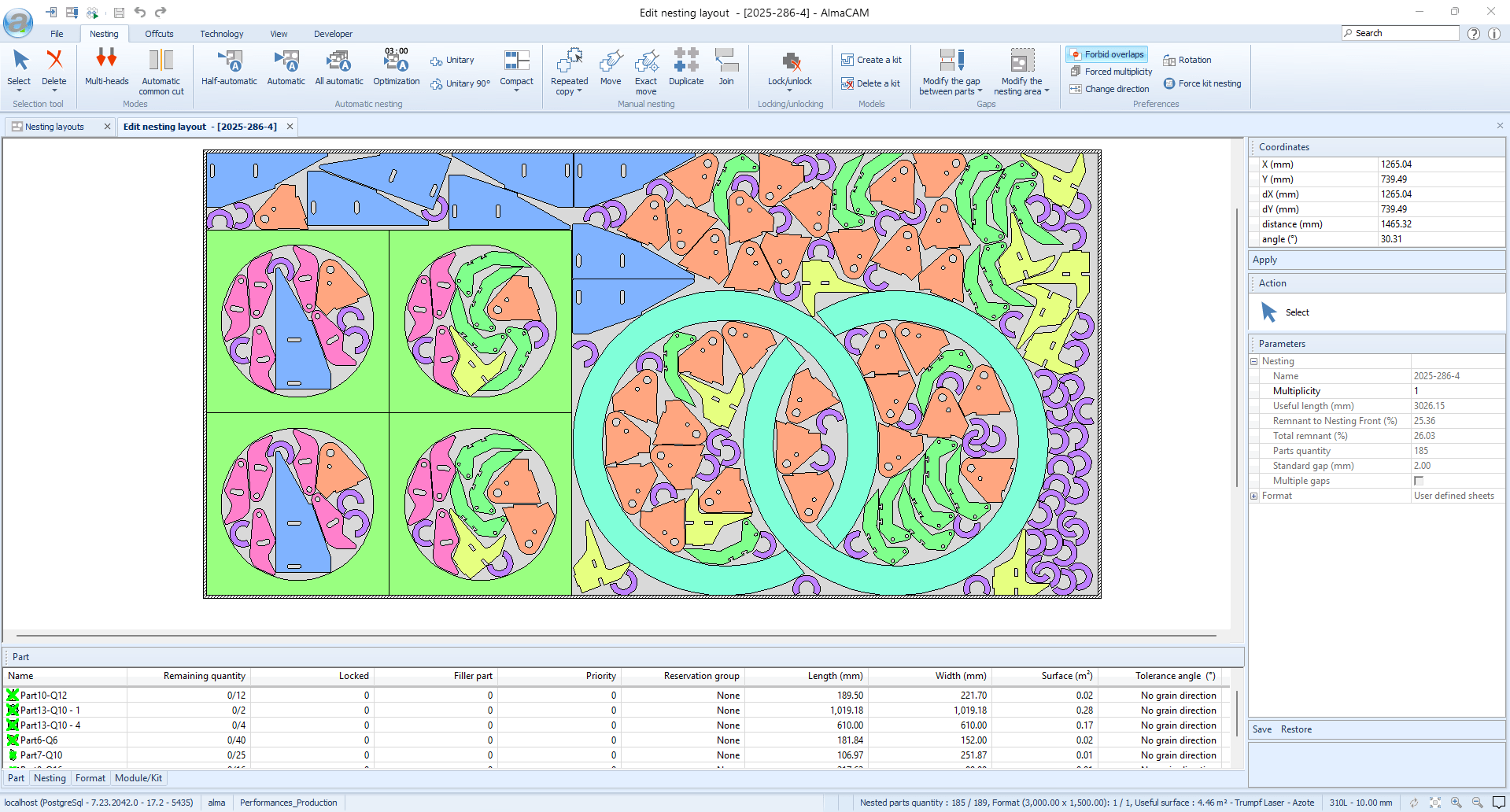 Solid Nesting Almacam – CAD/CAM-Nesting-Software für 2D-Schneidmaschinen